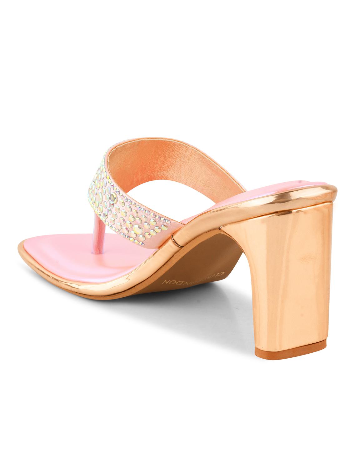 women pink block heel sandals - 21651881 - Standard Image - 7