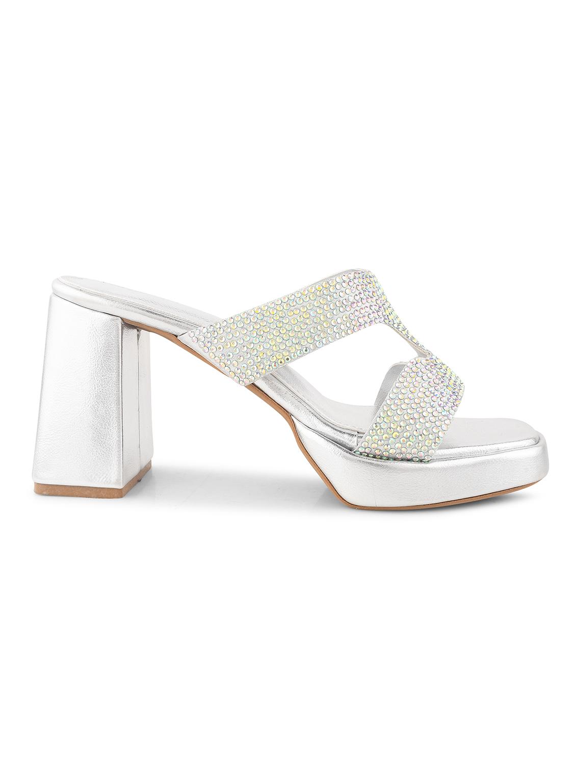 women embellished party platform block heel sandals - 21651885 - Standard Image - 2