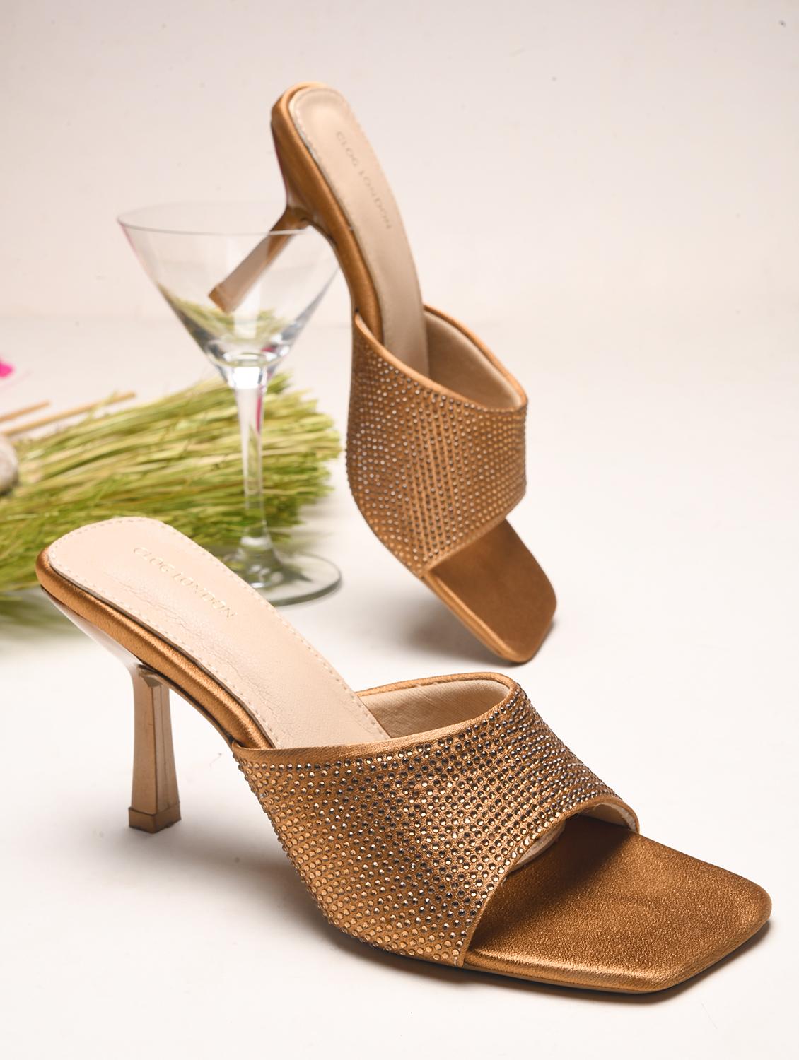 women brown kitten heel sandals - 21651886 - Zoom Image - 0