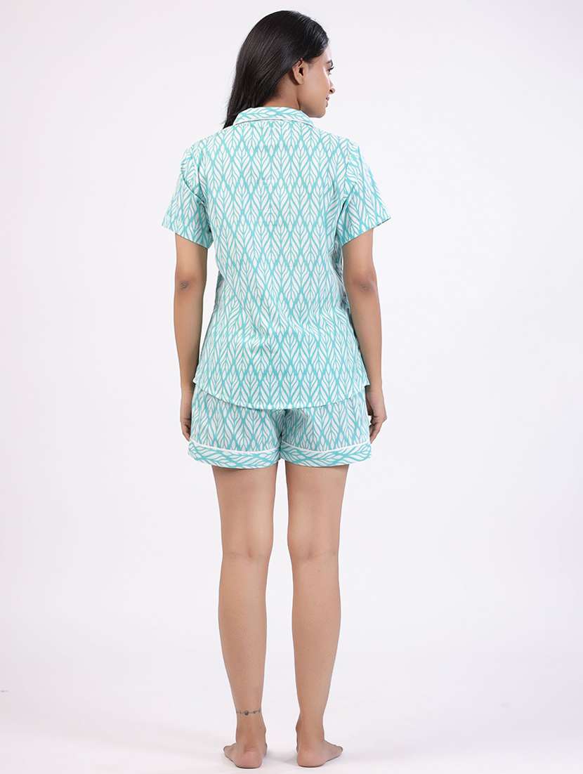 women printed nightwear shorts set - 21651891 -  Standard Image - 2