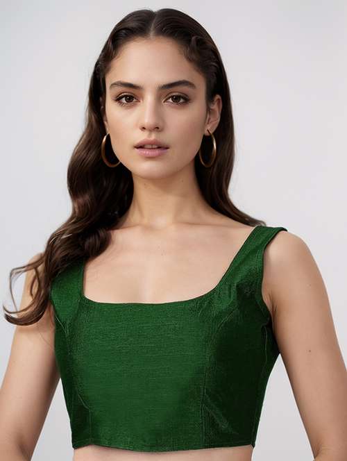 women solid sleeveless stitched blouse - 21651905 -  Standard Image - 0