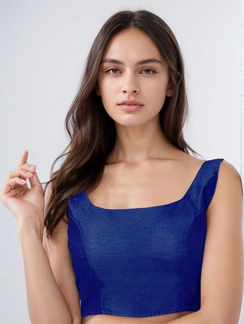 women solid sleeveless stitched blouse - 21651908 -  Standard Image - 0