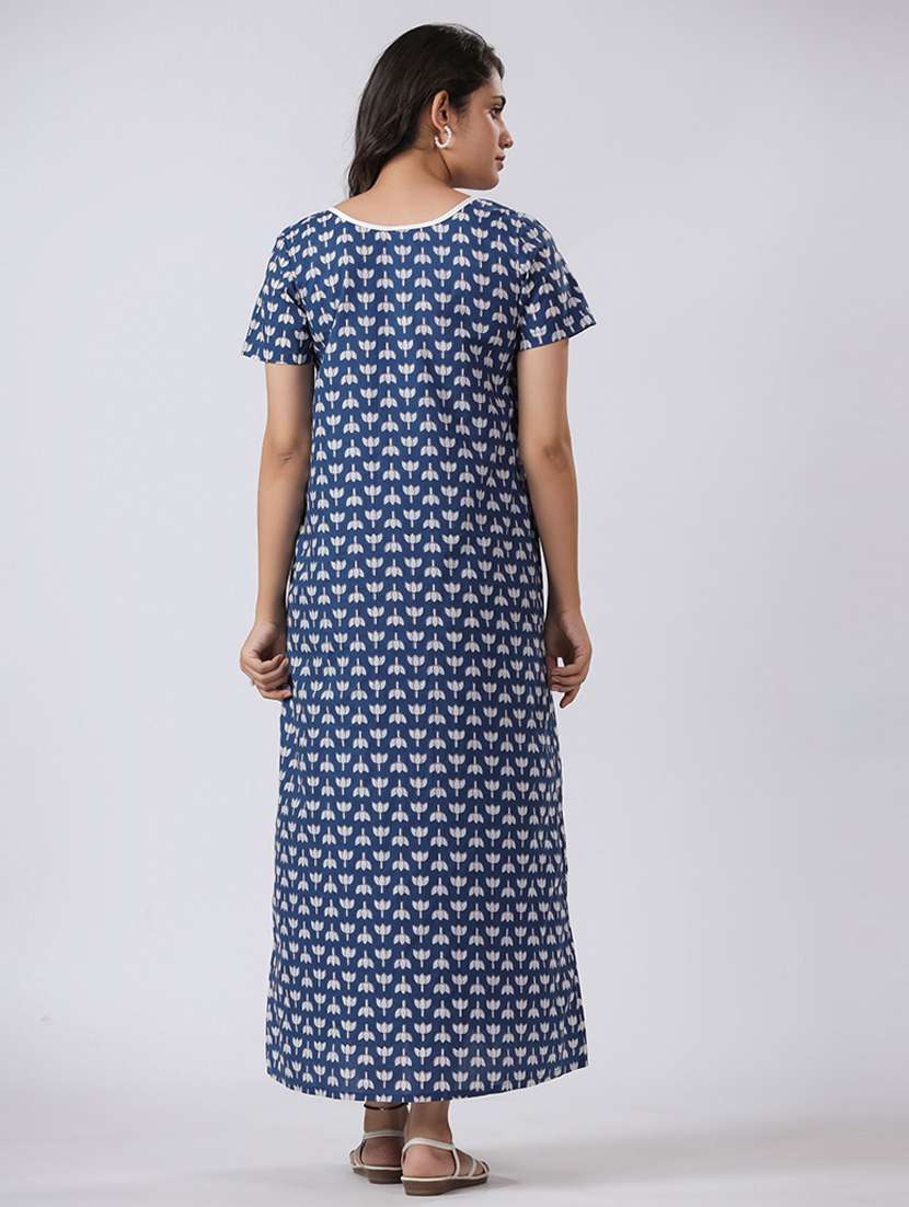 women printed short sleeves nighty - 21651938 -  Standard Image - 2
