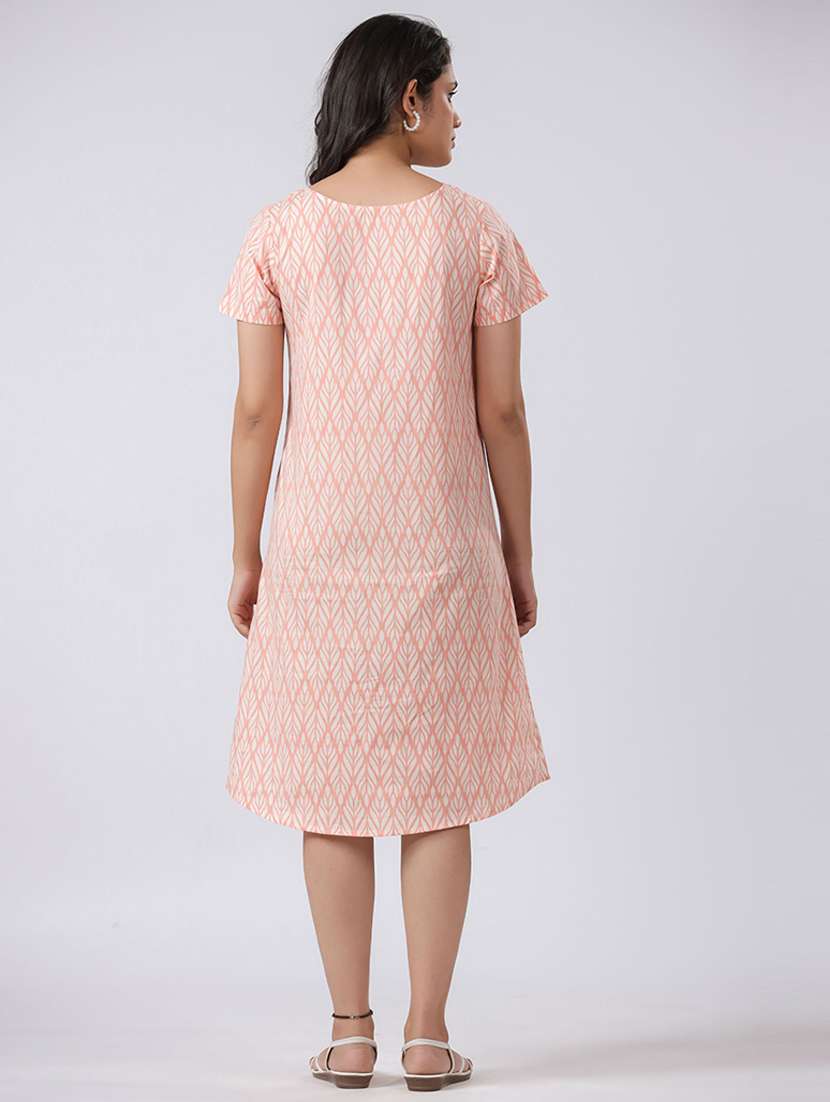 women printed short sleeves a-line dress - 21651941 -  Standard Image - 2