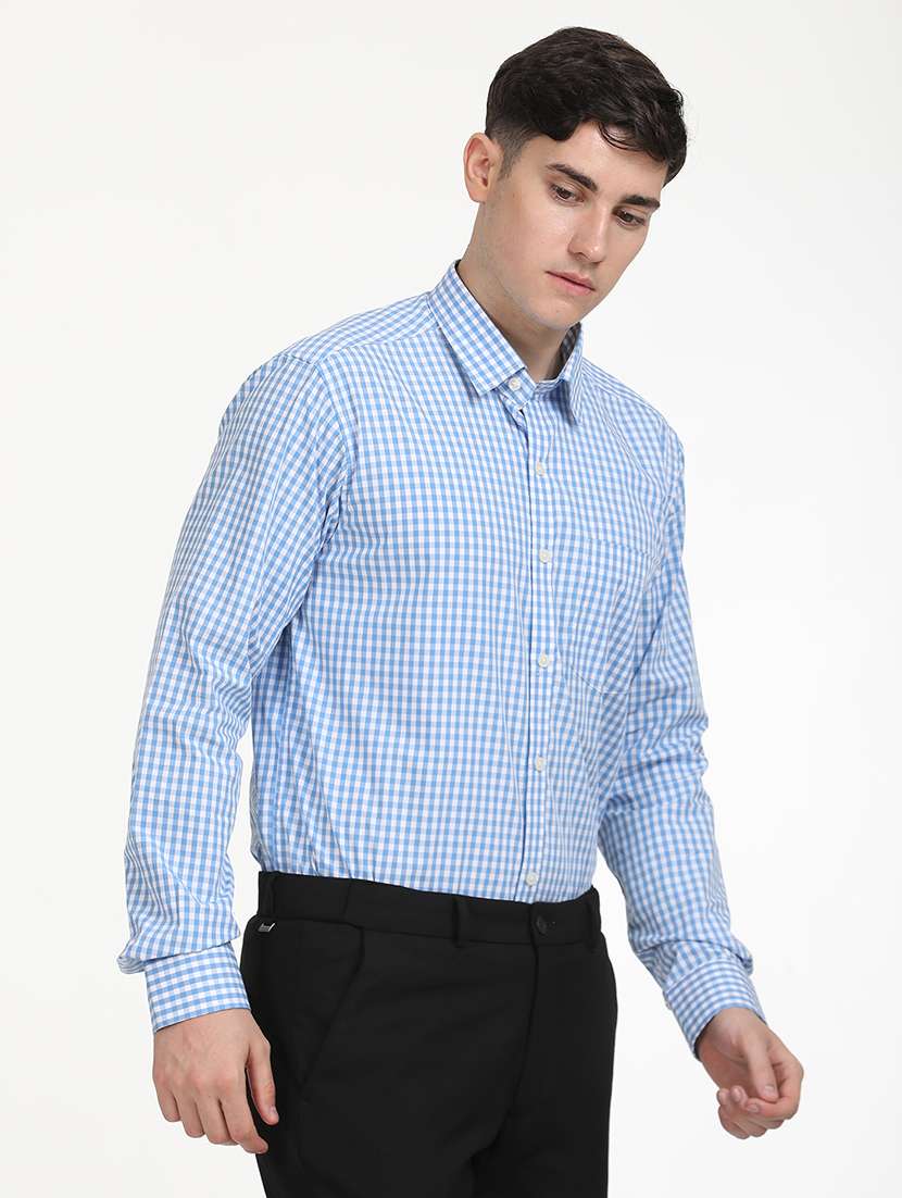 men checks long sleeve formal shirt - 21651962 -  Standard Image - 2