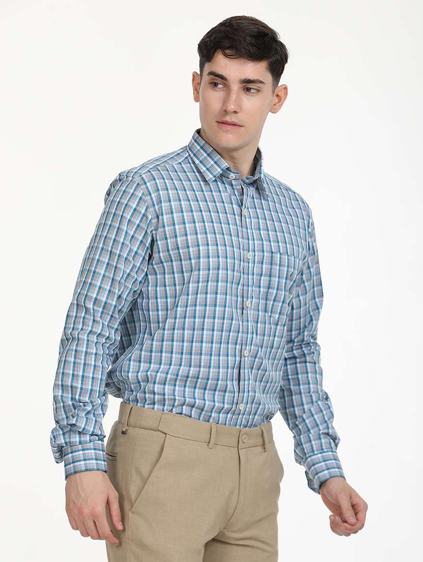 men checks long sleeve formal shirt - 21651963 -  Standard Image - 2