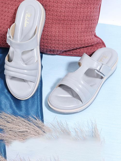 women grey solid platform sandals - 21652558 - Standard Image - 0
