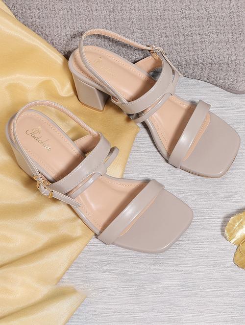 grey pu ankle strap sandals - 21652578 -  Standard Image - 0