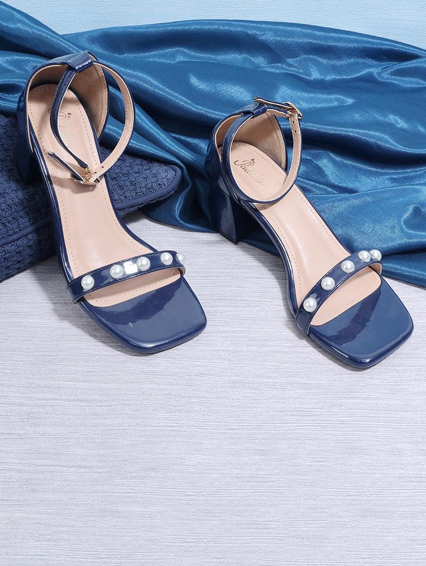 blue pu ankle strap sandals - 21652580 -  Zoom Image - 0