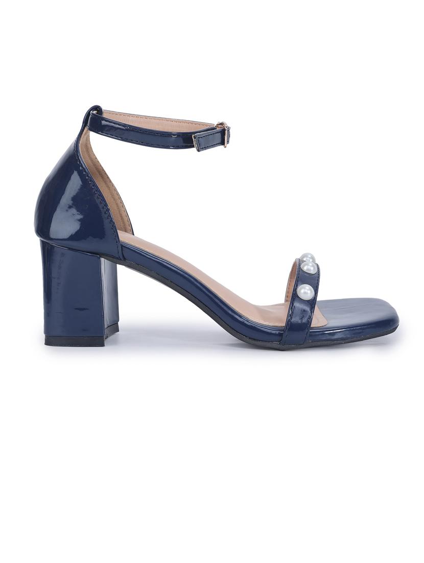 blue pu ankle strap sandals - 21652580 - Standard Image - 2