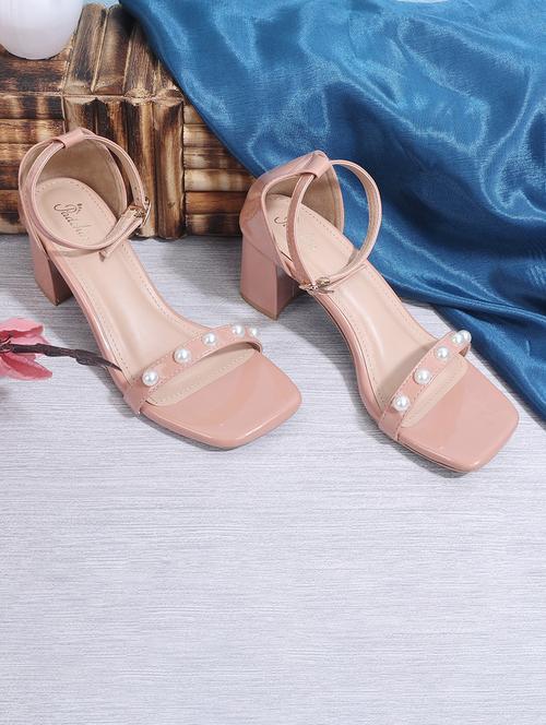 nude pu ankle strap sandals - 21652581 - Standard Image - 0