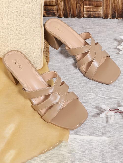 women solid square toe block heel sandal - 21652582 - Standard Image - 0