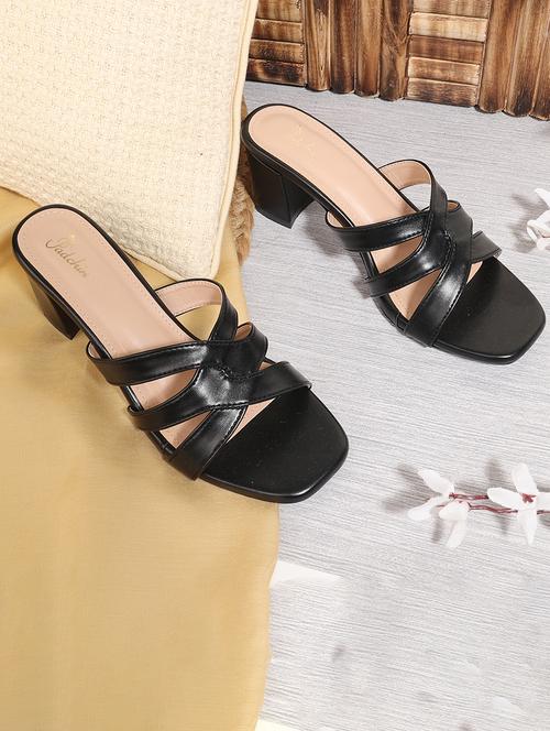 women solid square toe block heel sandal - 21652583 -  Standard Image - 0