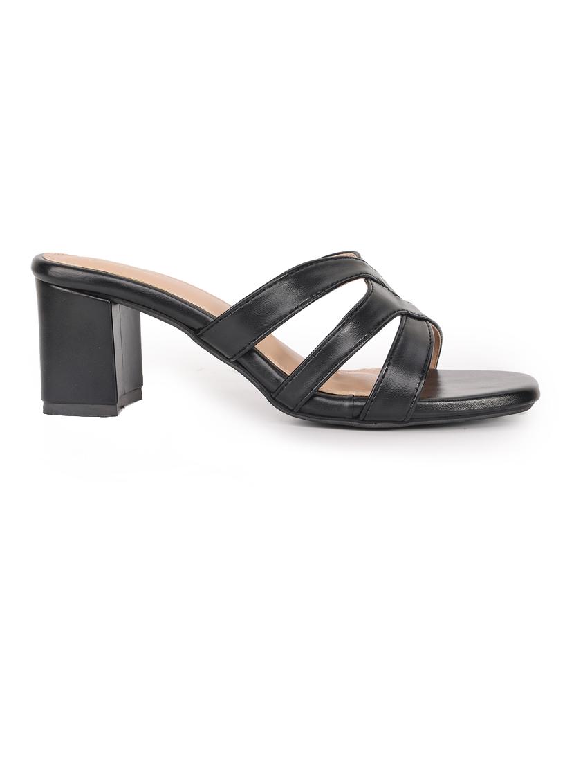 women solid square toe block heel sandal - 21652583 - Standard Image - 2