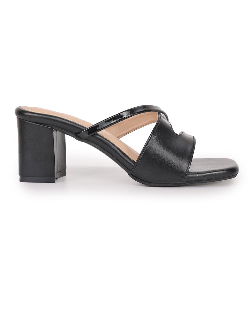 women solid square toe block heel sandal - 21652584 - Standard Image - 2