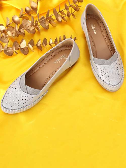women laser cut detailed wedge heeled moccasin loafers - 21652636 - Standard Image - 0