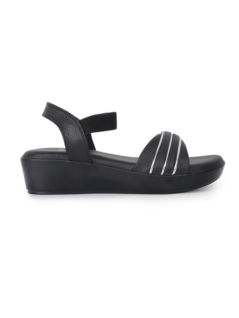 women black back strap wedge - 21652660 - Standard Image - 2