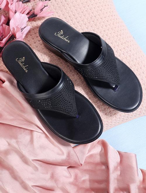 women black slip on wedge - 21652666 - Standard Image - 0