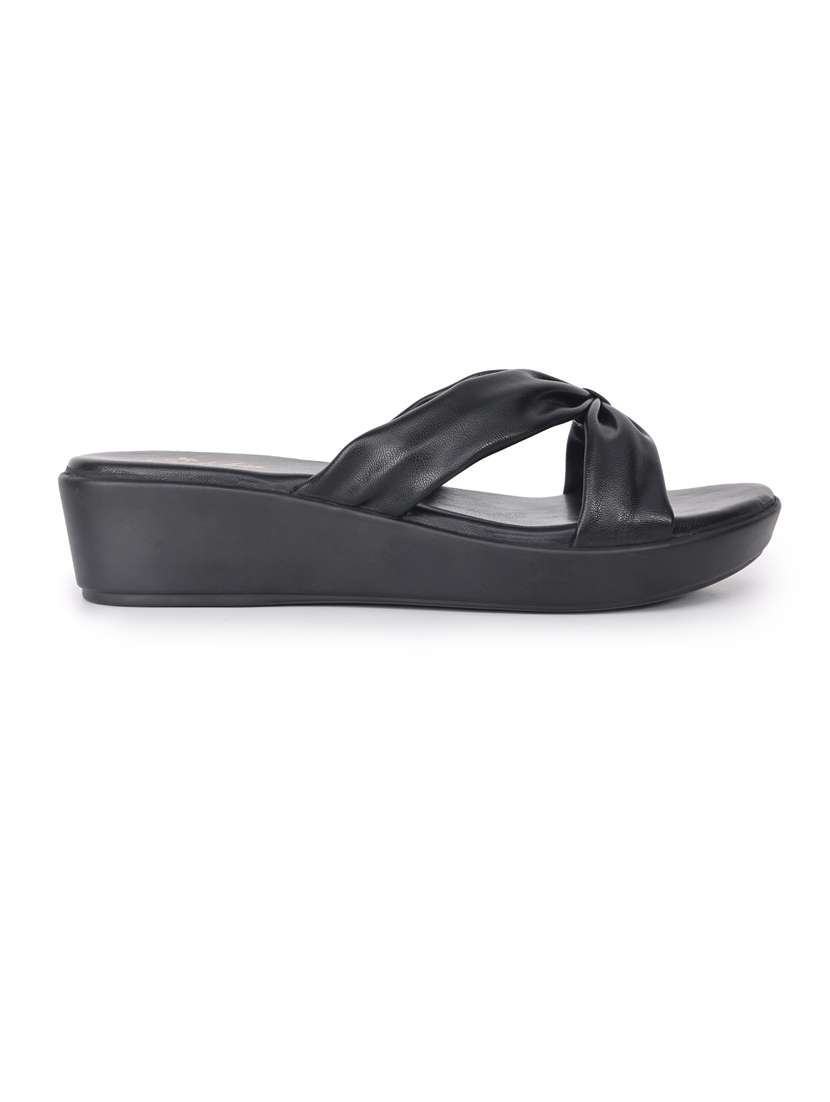 women black slip on wedge - 21652670 -  Standard Image - 2