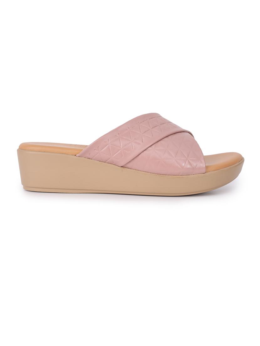 women pink slip on wedge - 21652673 - Standard Image - 2