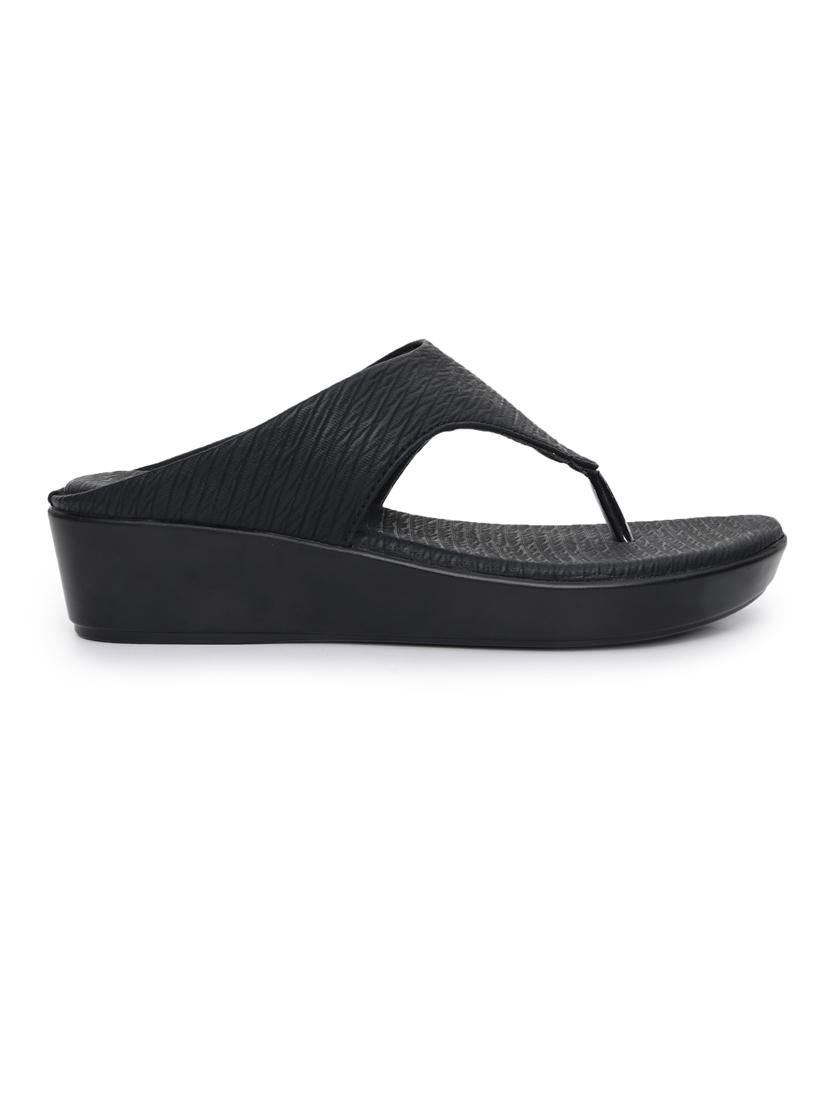 women black slip on wedge - 21652675 - Standard Image - 2