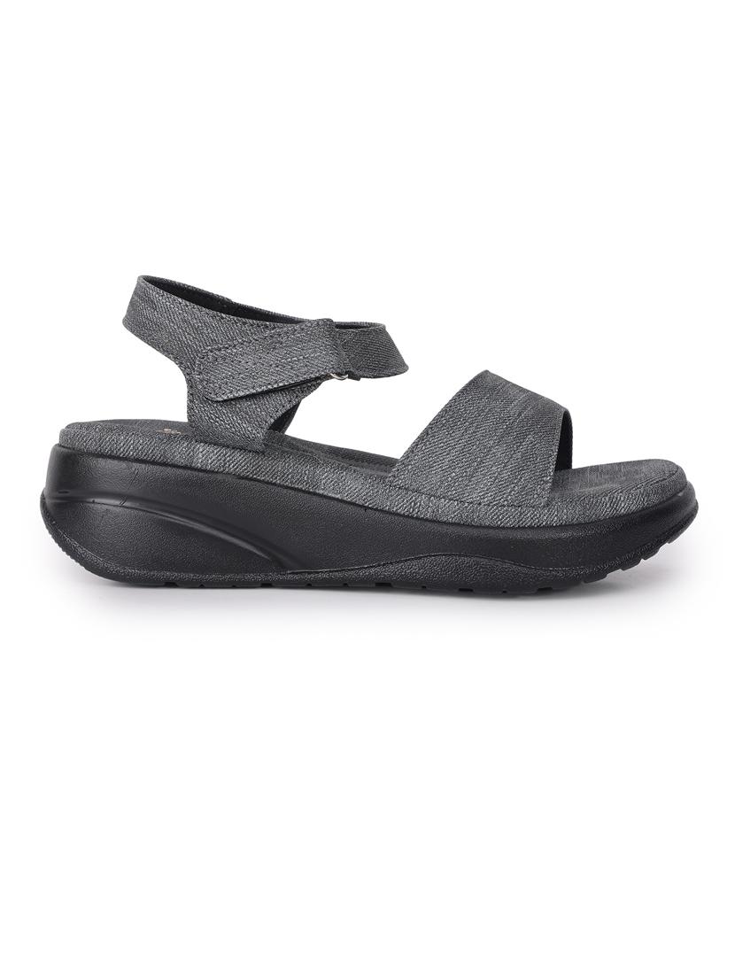 women grey back strap wedge - 21652680 - Standard Image - 2