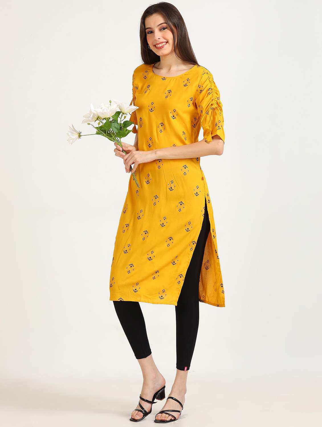 women printed straight kurta