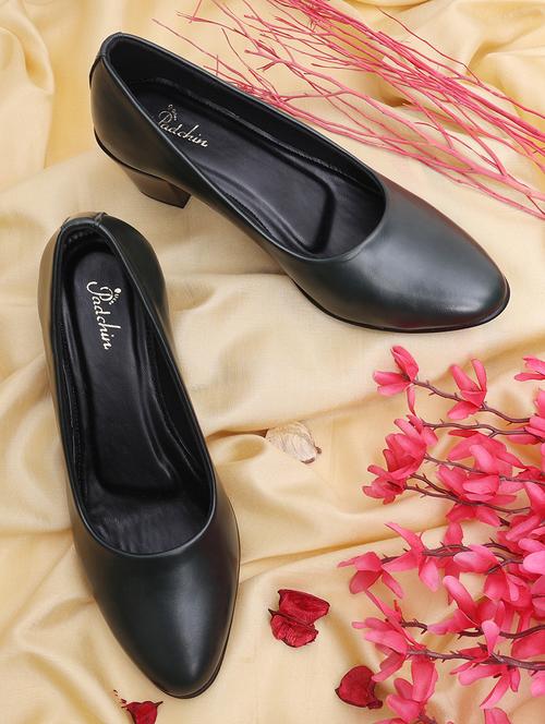 women green solid block heel pump - 21652877 - Standard Image - 0