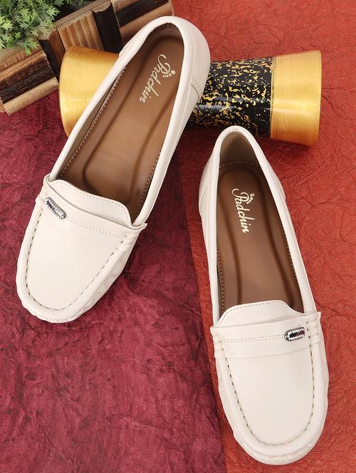 women cream slip on loafer - 21652886 - Standard Image - 0