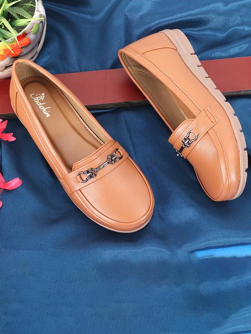 women tan slip on loafer - 21652887 -  Standard Image - 0
