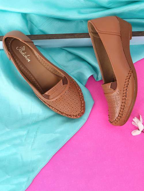 women brown cut work slip on loafer - 21652888 -  Standard Image - 0