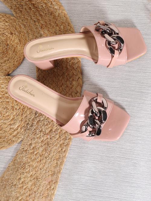  women embellished square toe block heel sandals - 21652902 -  Standard Image - 0