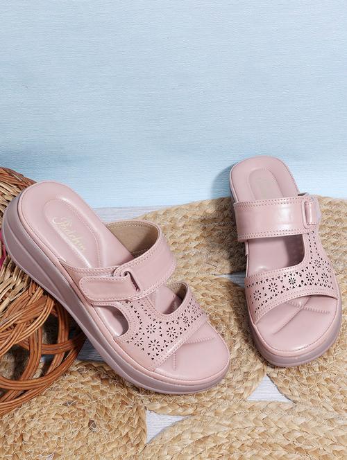 women peach cut work wedge - 21652916 - Standard Image - 0