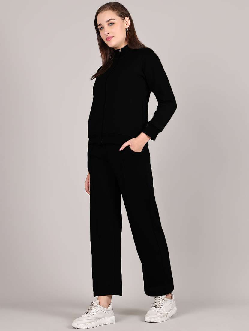 women solid long sleeves winter wear set - 21652953 - Standard Image - 2