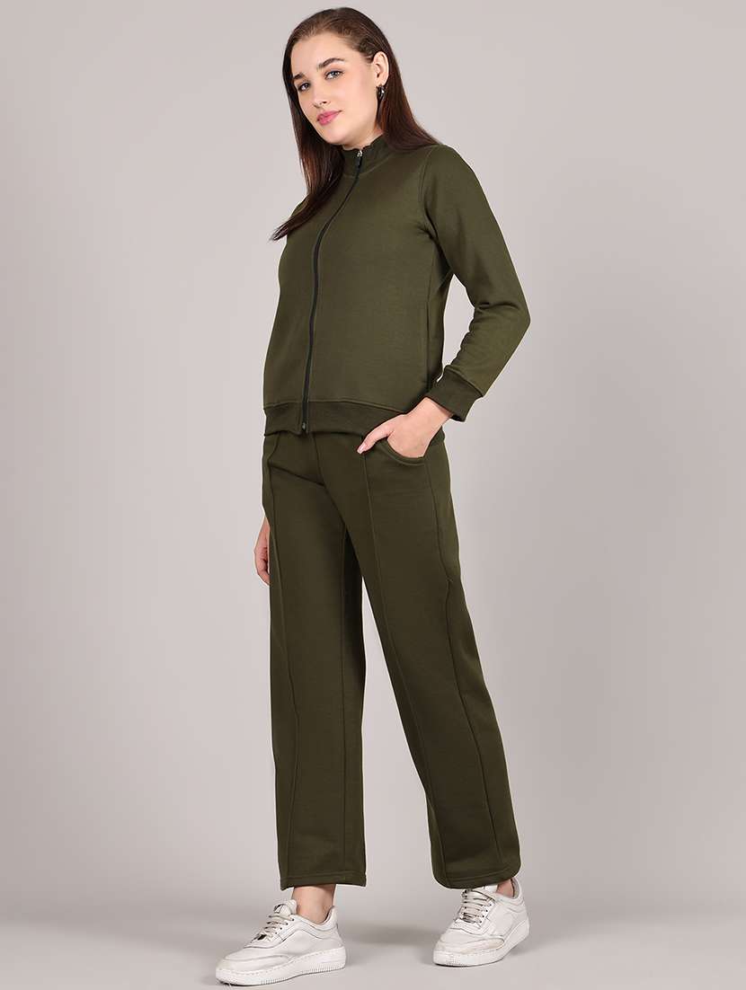 women solid long sleeve active wear sets - 21652956 - Standard Image - 2