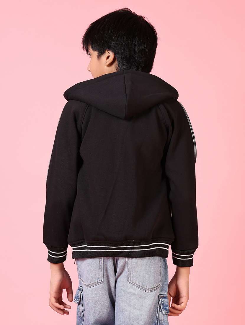 boys solid hooded long sleeves jacket - 21653123 -  Standard Image - 2