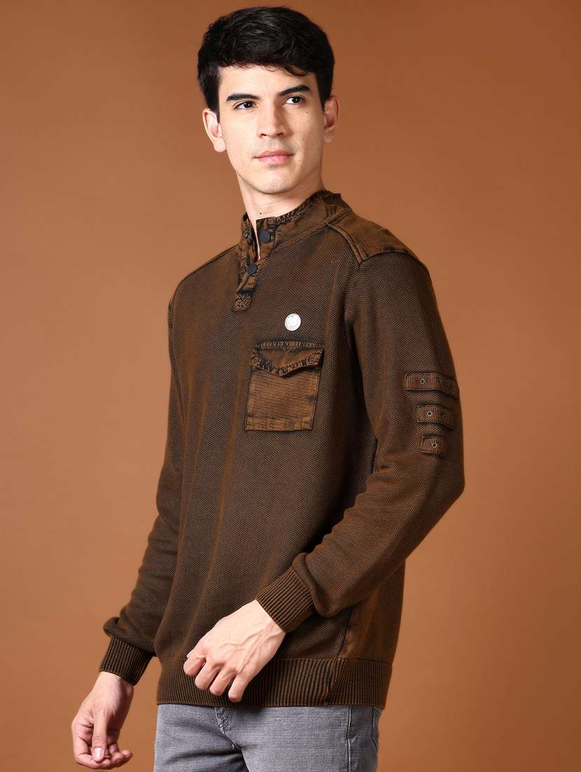 men self design long sleeve pullover - 21653124 -  Standard Image - 2