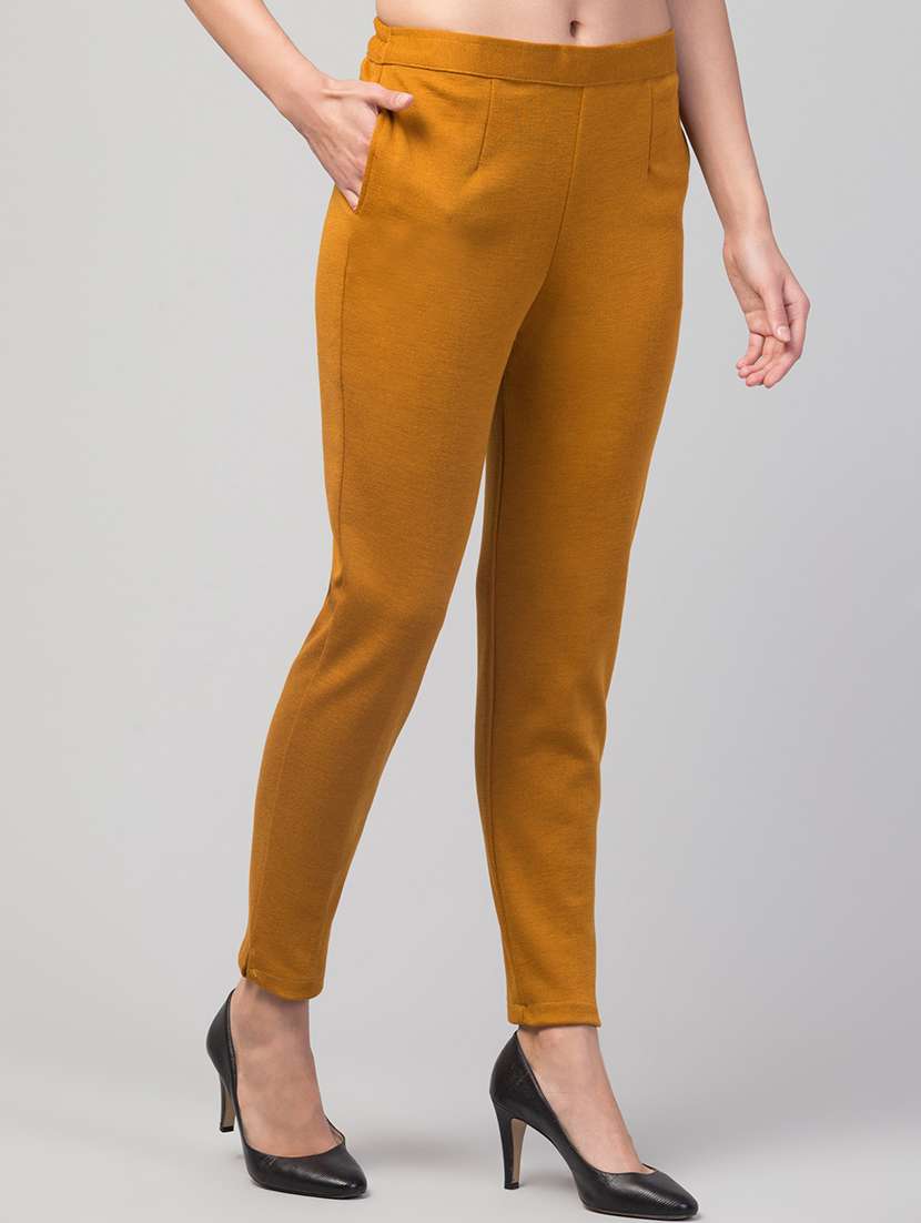yellow wool trousers - 21659477 - Standard Image - 2