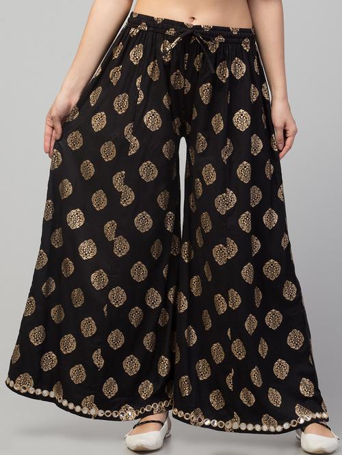 women mid rise printed flared palazzo - 21659540 -  Standard Image - 0