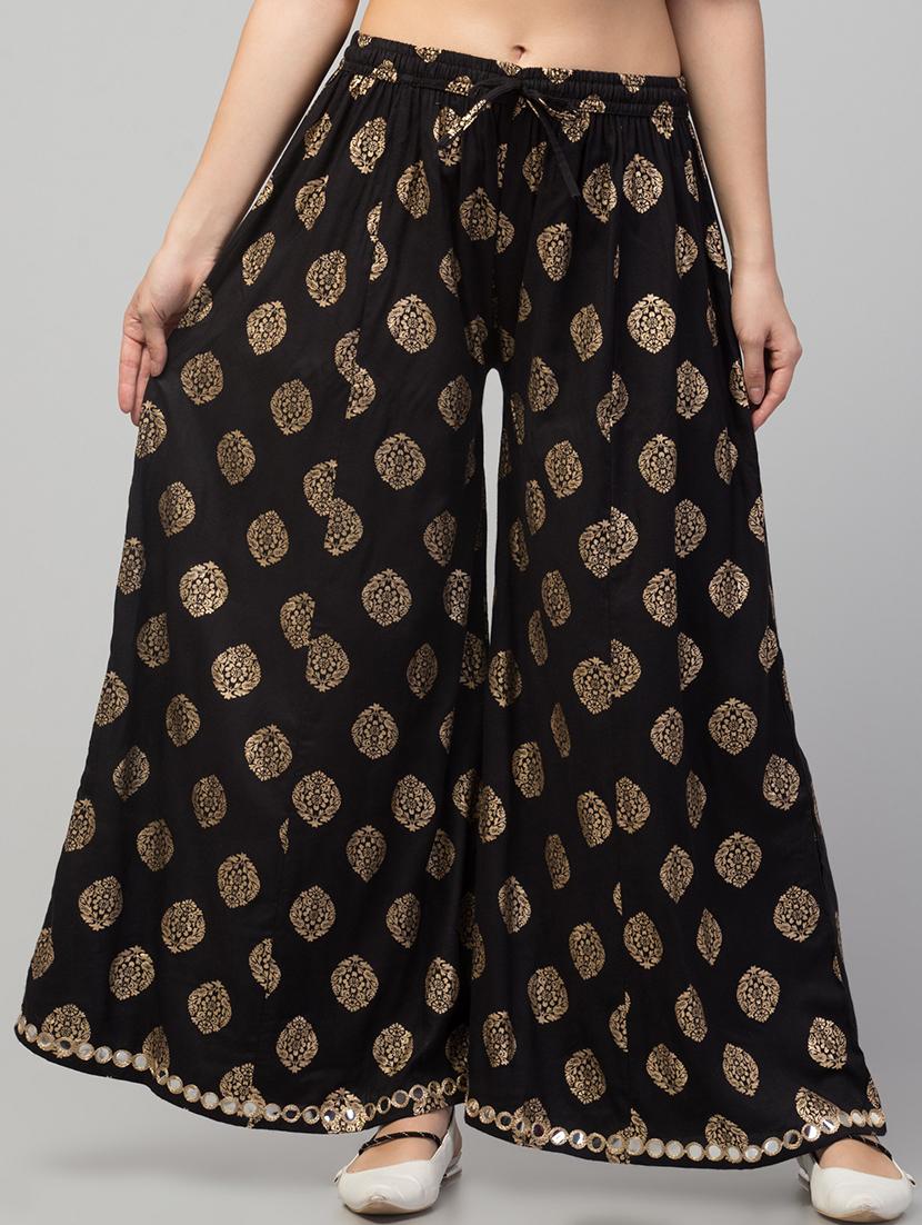 women mid rise printed flared palazzo - 21659540 -  Zoom Image - 0