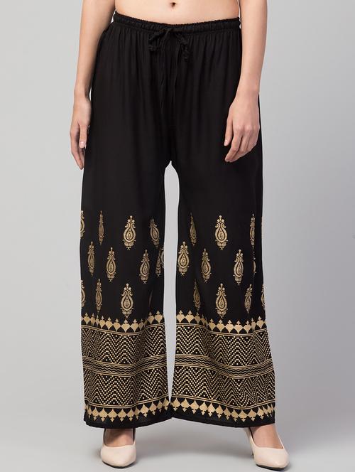 women printed mid rise relaxed fit palazzo - 21659578 - Standard Image - 0