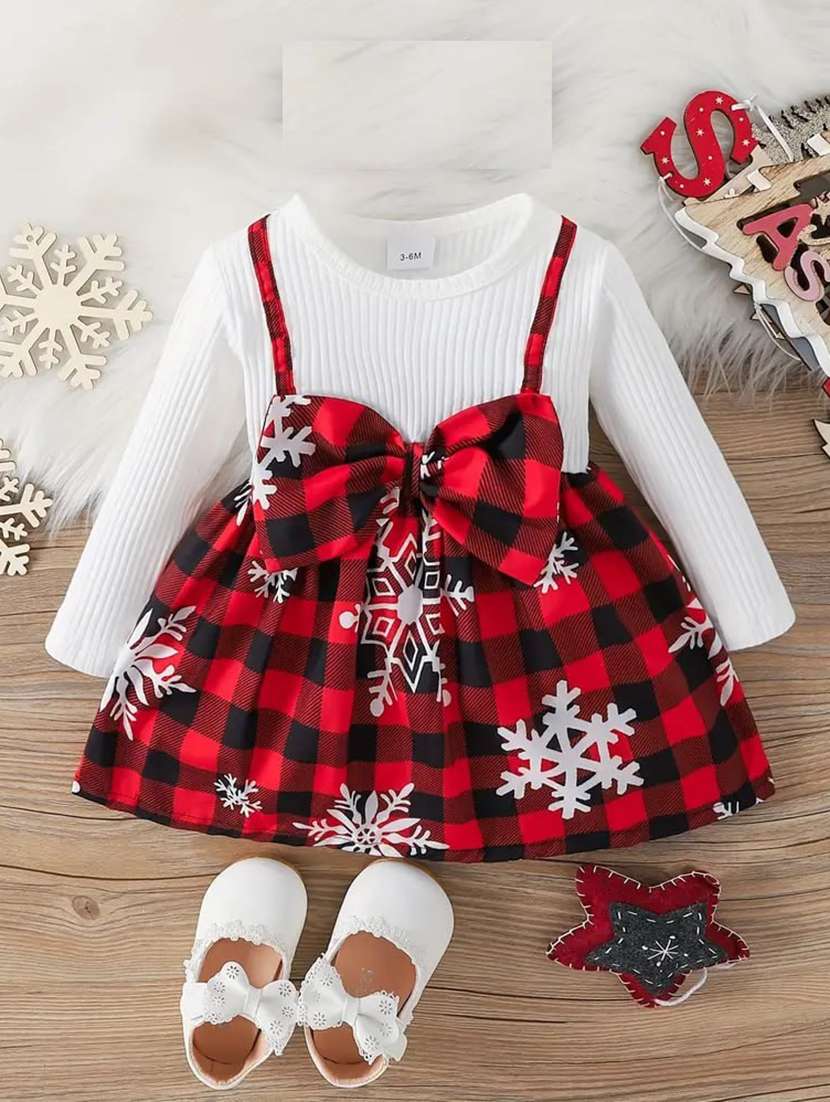 girls printed round neck frock