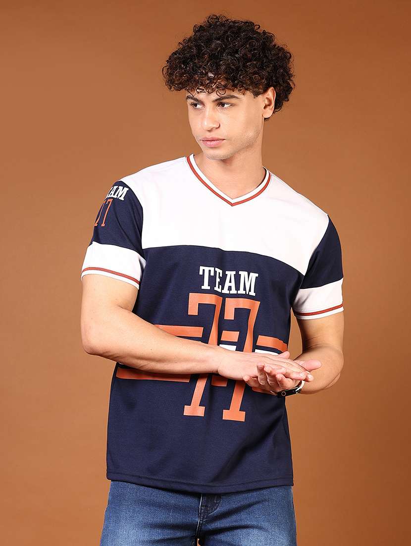men color blocked short sleeves t-shirt