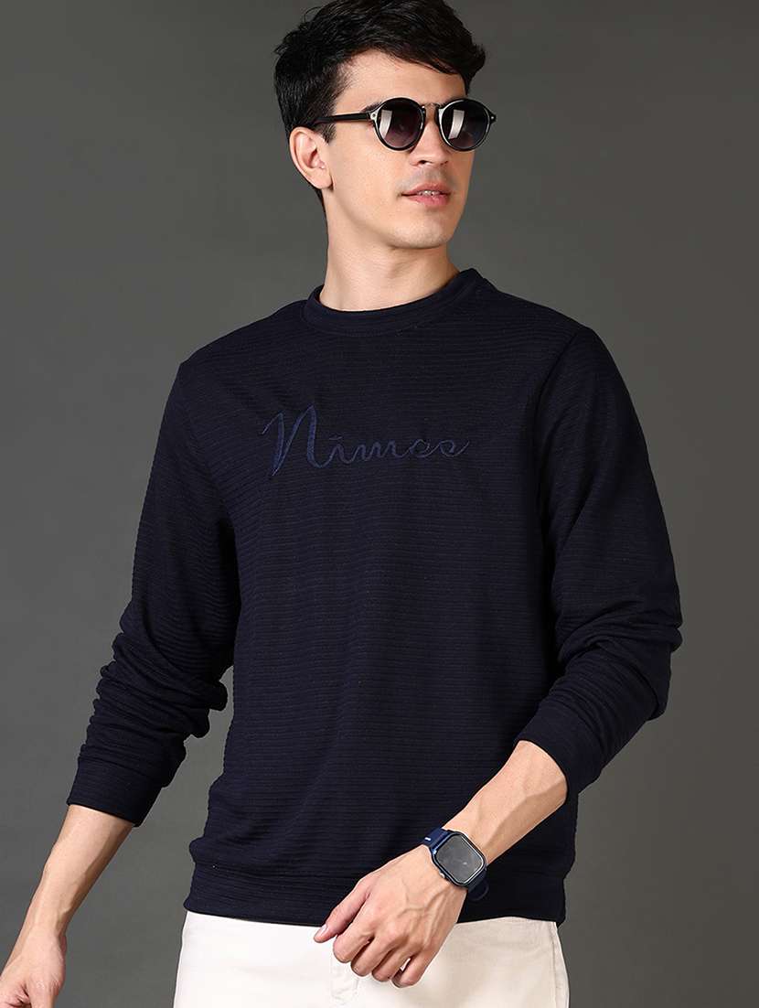 men solid long sleeve sweatshirt