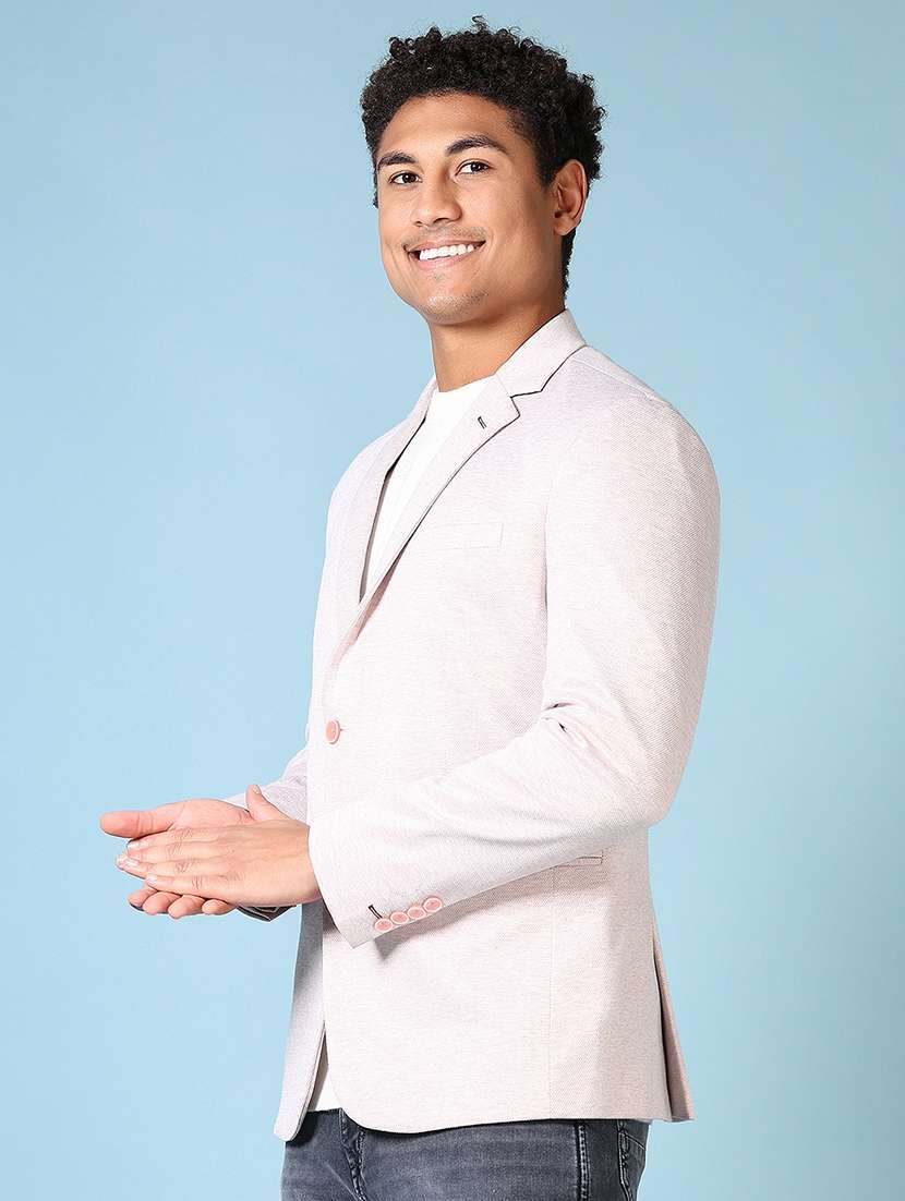 men solid single breasted casual blazer - 21659782 -  Standard Image - 2