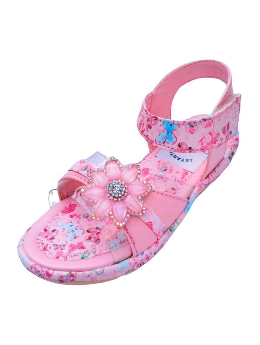 girls pink printed sandals - 21660080 - Standard Image - 2