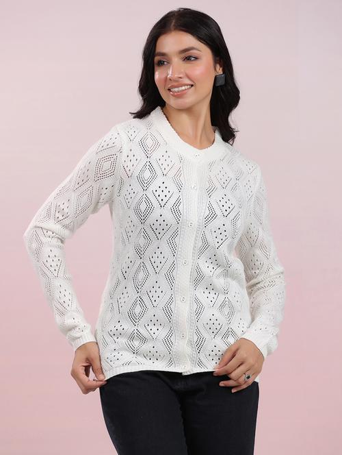  women self designed long sleeves cardigan - 21660451 -  Standard Image - 0