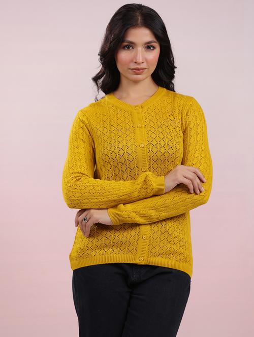 women self designed long sleeves cardigan - 21660452 - Standard Image - 0