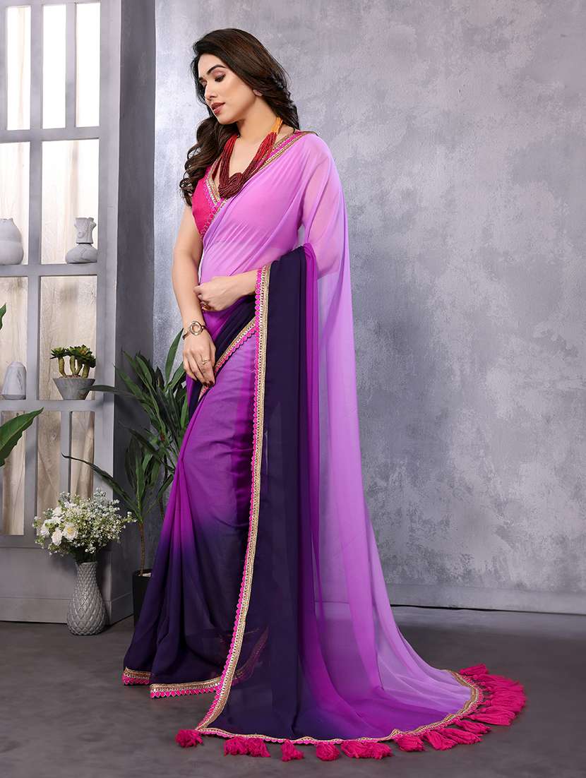 women ombre printed saree with blouse - 21660675 - Standard Image - 2