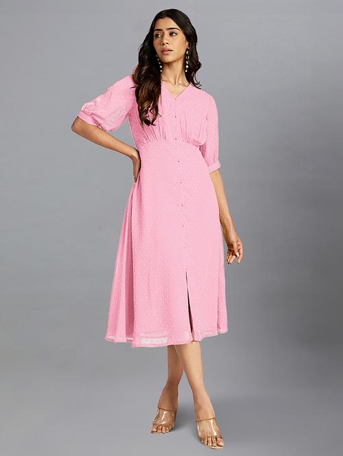 women self designed puff sleeves a-line dress - 21660811 - Standard Image - 0